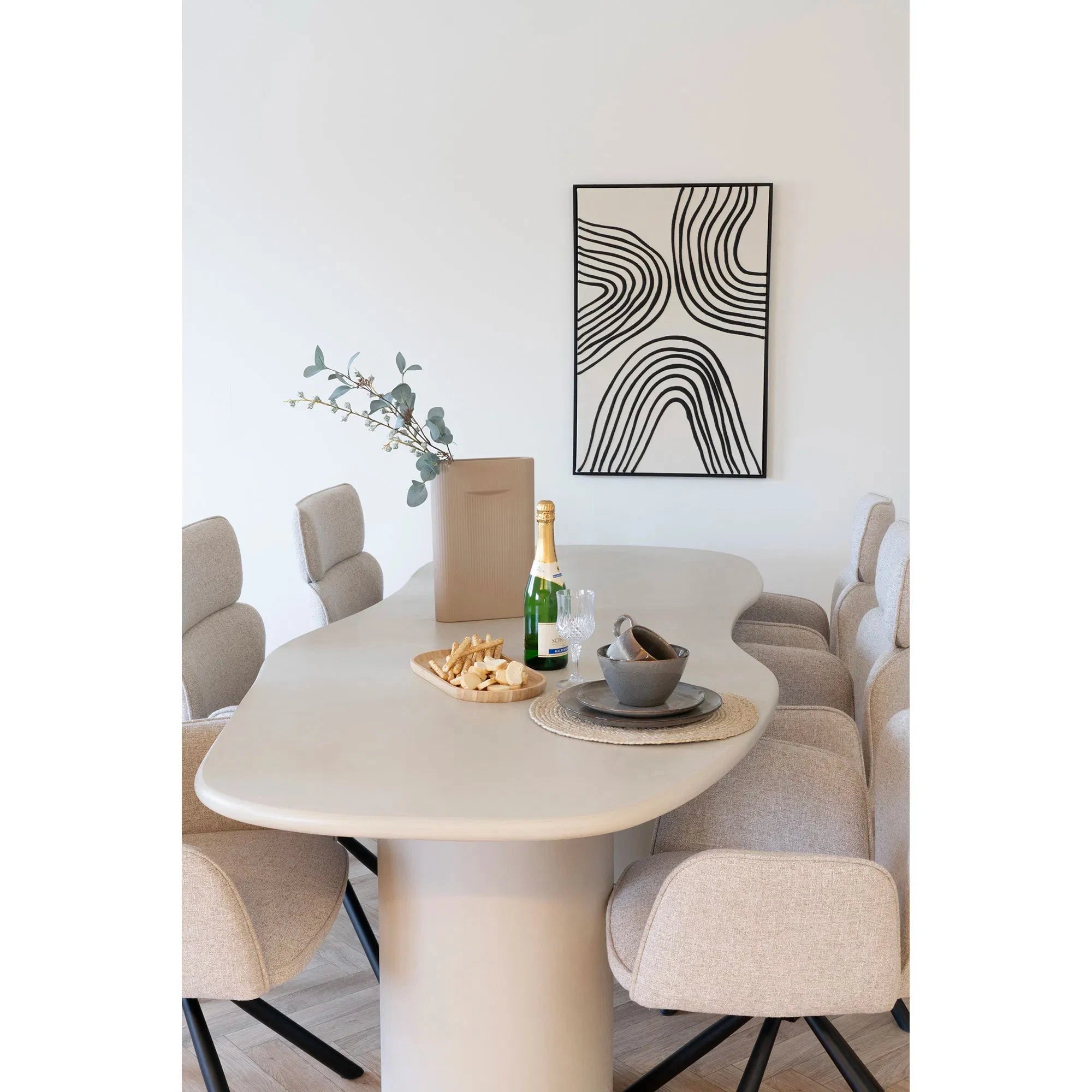 Τραπεζαρία Maranola - MDF Μπεζ W96 x L240 x H76 cm HOUSE NORDIC