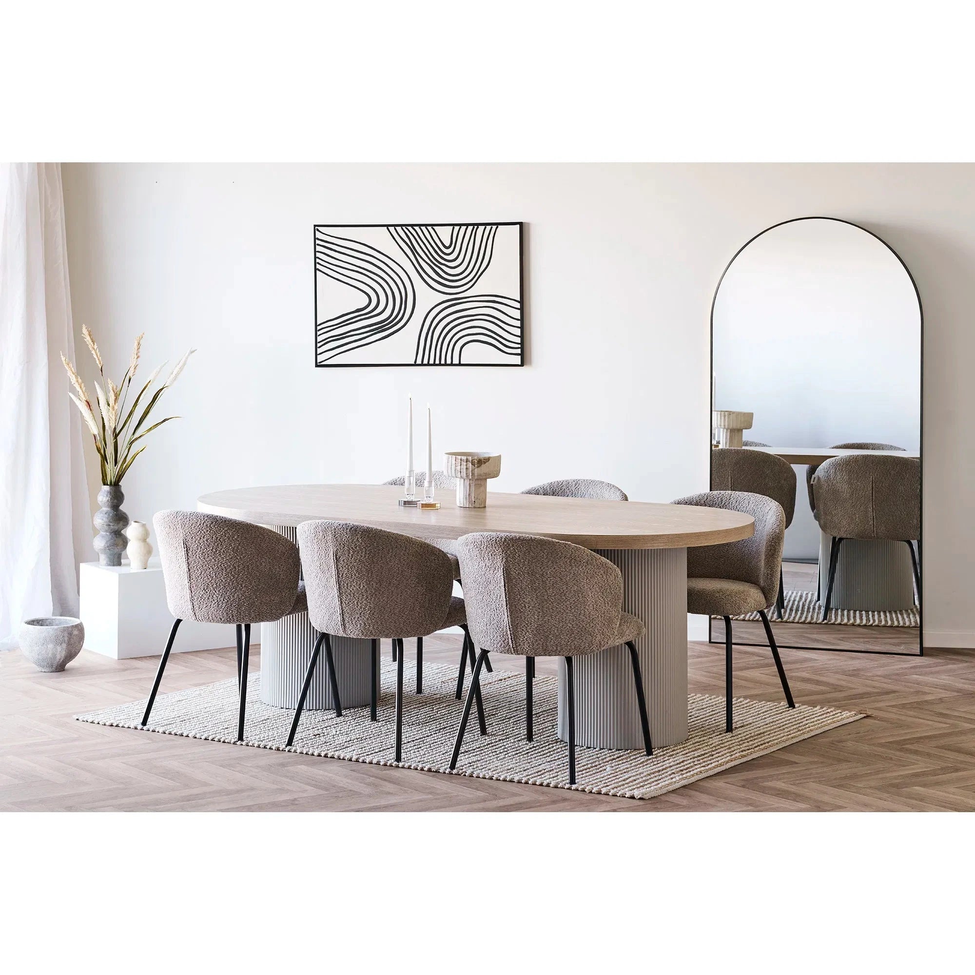 HOUSE NORDIC Dining Table Solva Dining Table Sand Natural Αsh Wood W100xL220xH75 NORDIC HOUSE