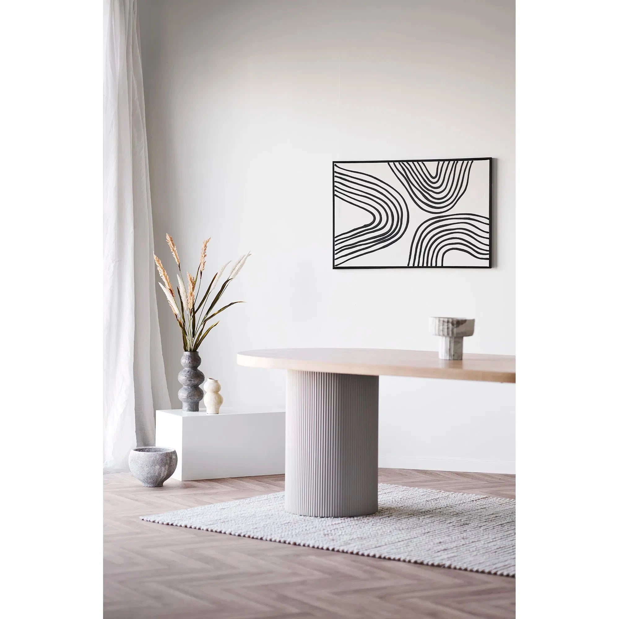HOUSE NORDIC Dining Table Solva Dining Table Sand Natural Αsh Wood W100xL220xH75 NORDIC HOUSE