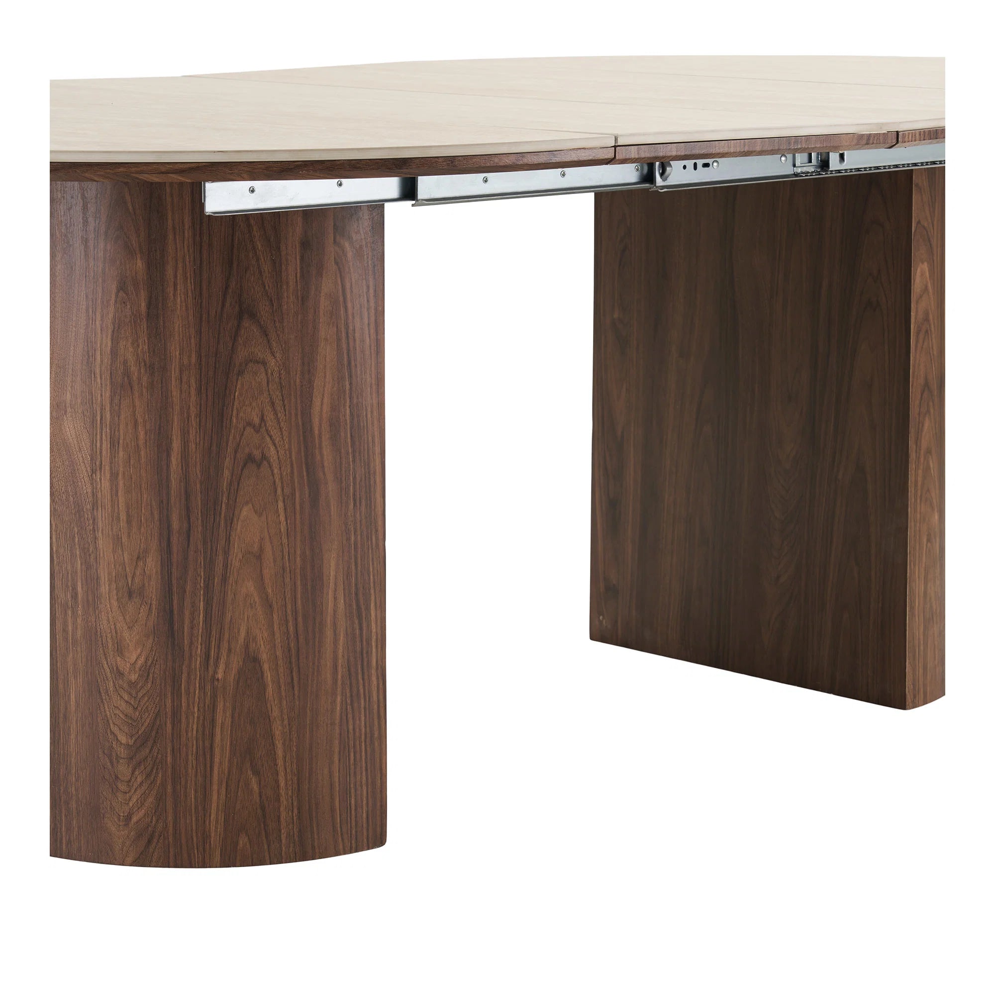 Travertine/ Legs Dark Brown incl. 2 extension plates ø120x120-160-200x76 cmHOUSE NORDIC