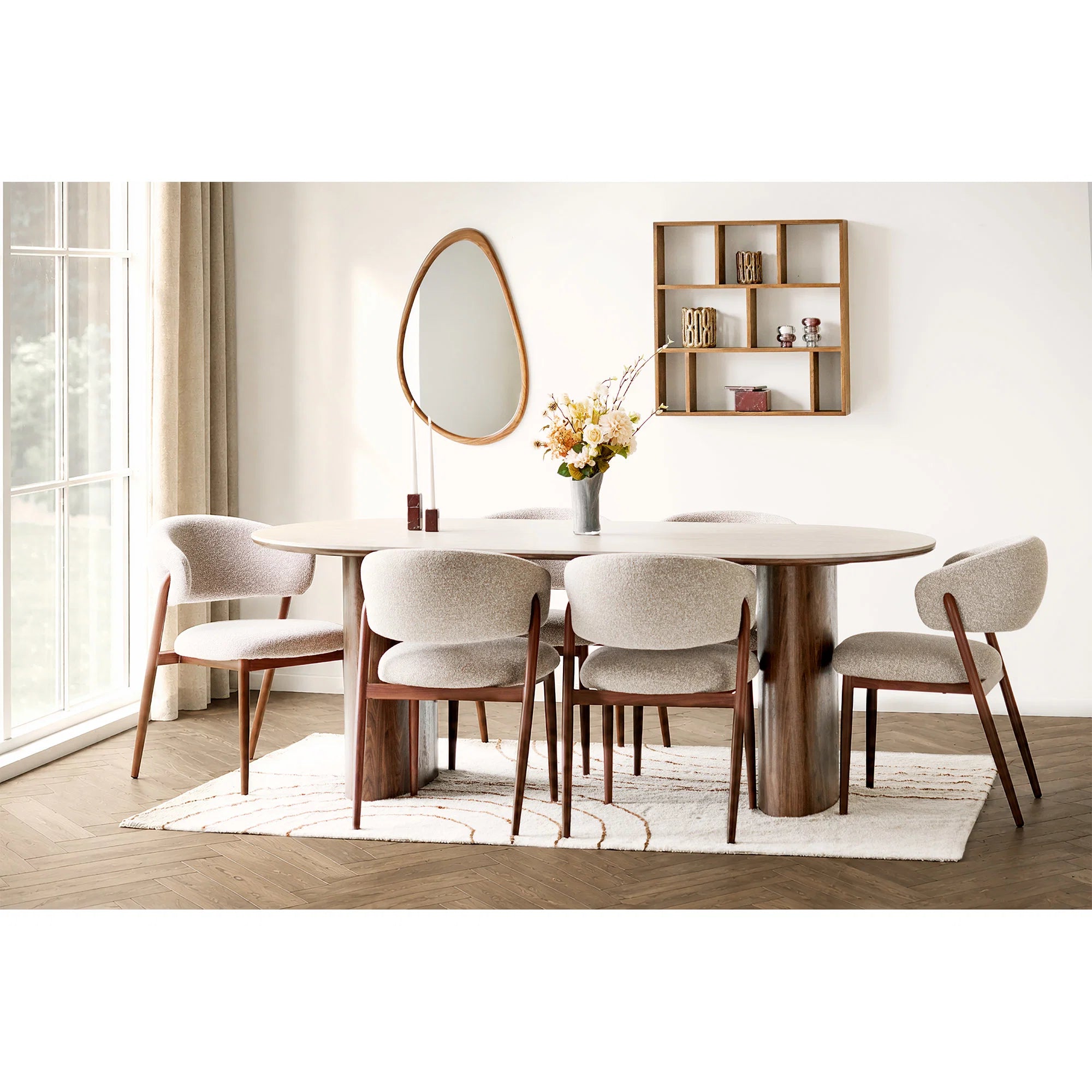 ραπεζαρία Delphi Ceramic Table Top, Travertine/Dark Brown 100x210x76 cm HOUSE NORDIC