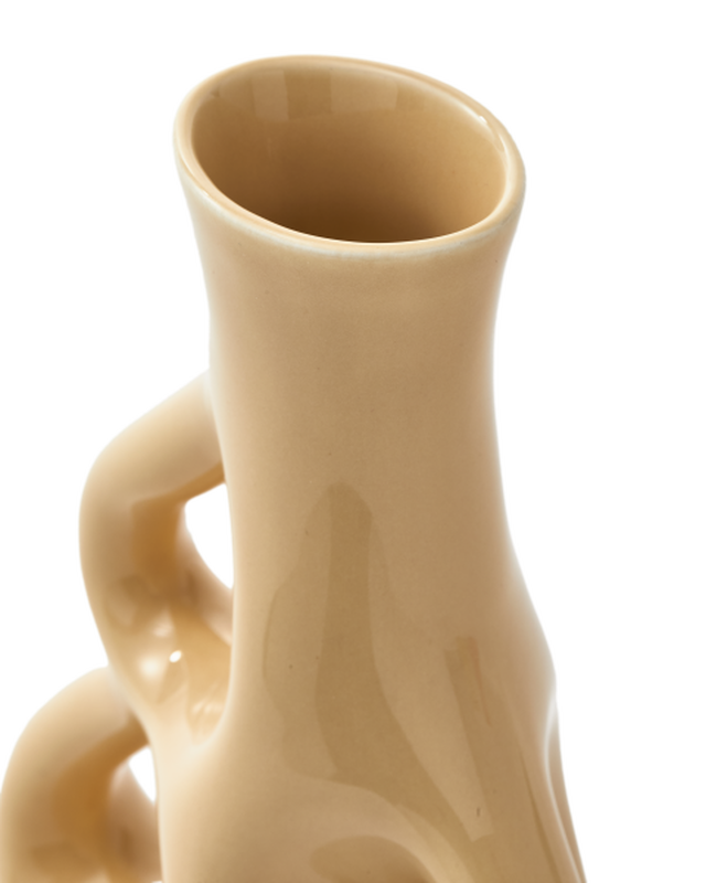 POLSPOTTEN Βάζο Βάζο Three Ears-S Μπεζ Κεραμικό L17xW9xH21cm POLSPOTTEN