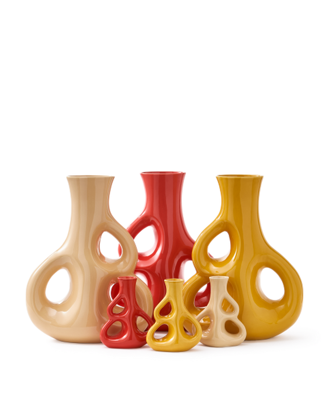 POLSPOTTEN Βάζο Βάζο Three Ears-S Μπεζ Κεραμικό L17xW9xH21cm POLSPOTTEN