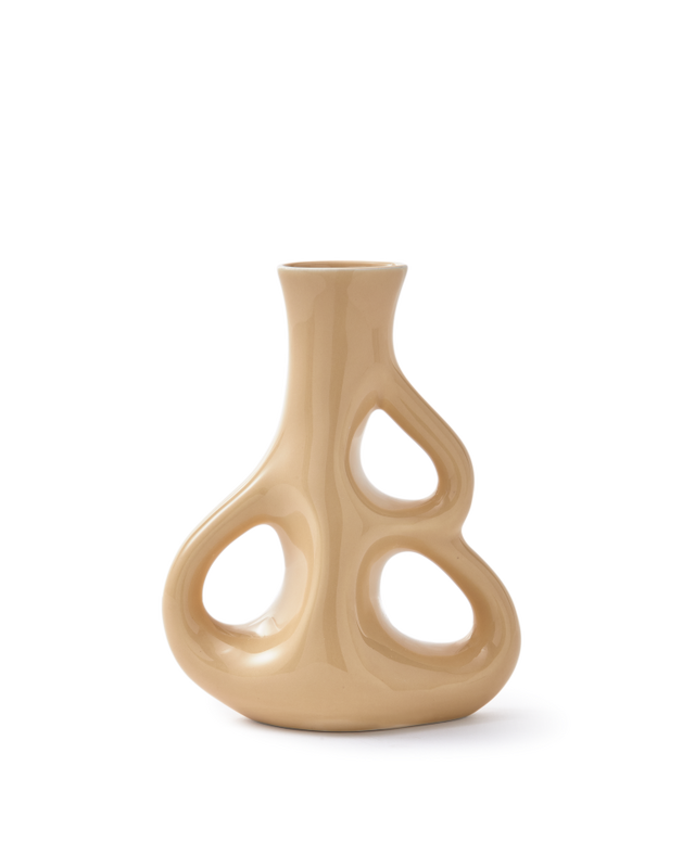 POLSPOTTEN Βάζο Βάζο Three Ears-S Μπεζ Κεραμικό L17xW9xH21cm POLSPOTTEN