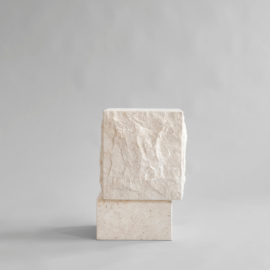 101 COPENHAGEN Τραπέζι Τραπέζι Temple Tall Εκρού Ασβεστόλιθος 33x32x50cm 101 COPENHAGEN