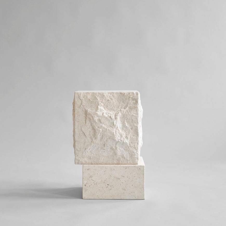 101 COPENHAGEN Τραπέζι Τραπέζι Temple Tall Εκρού Ασβεστόλιθος 33x32x50cm 101 COPENHAGEN