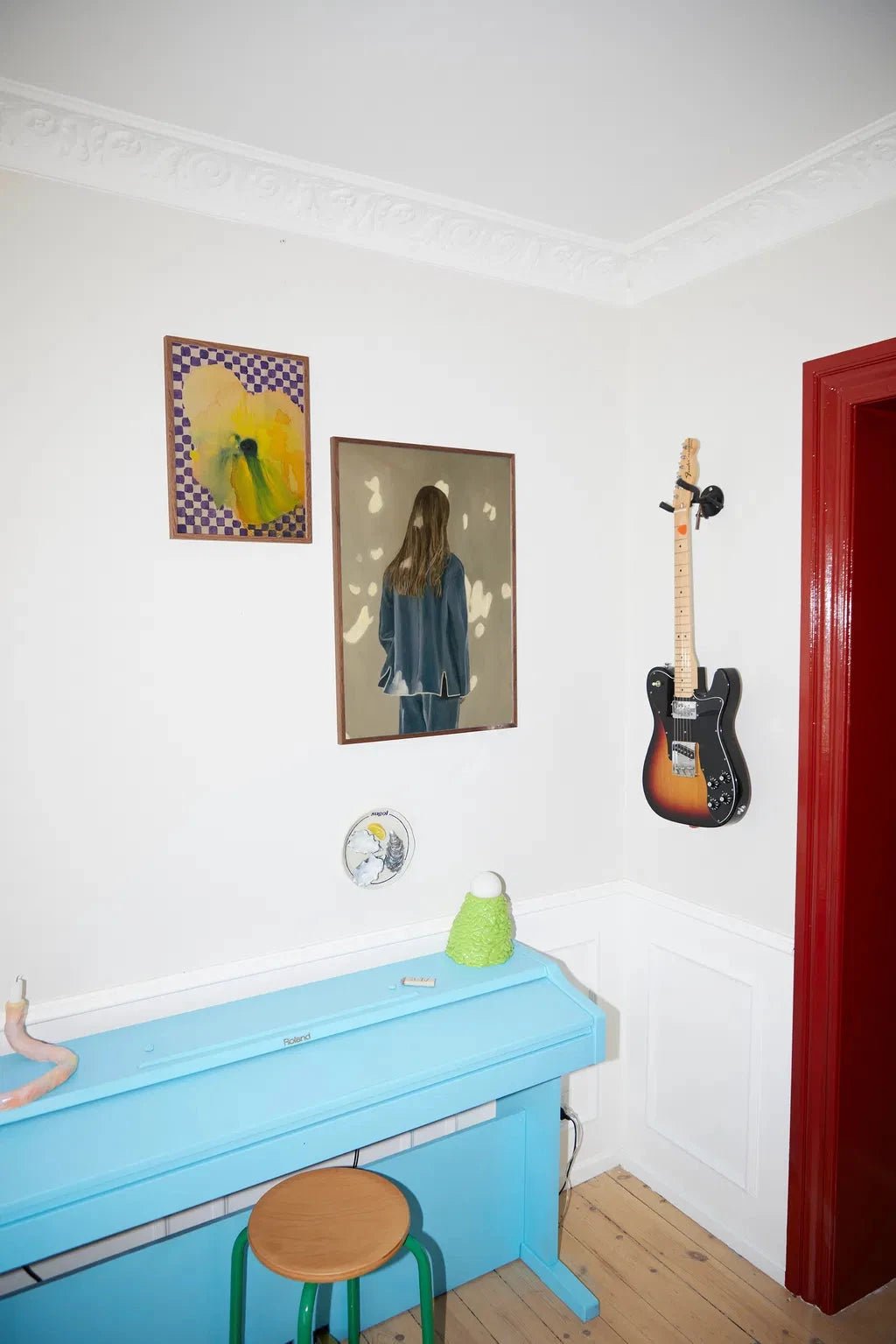 PAPER COLLECTIVE Poster Πόστερ Flower With Checks 02 - Κίτρινο Μωβ 50 x 70 PAPER COLLECTIVE