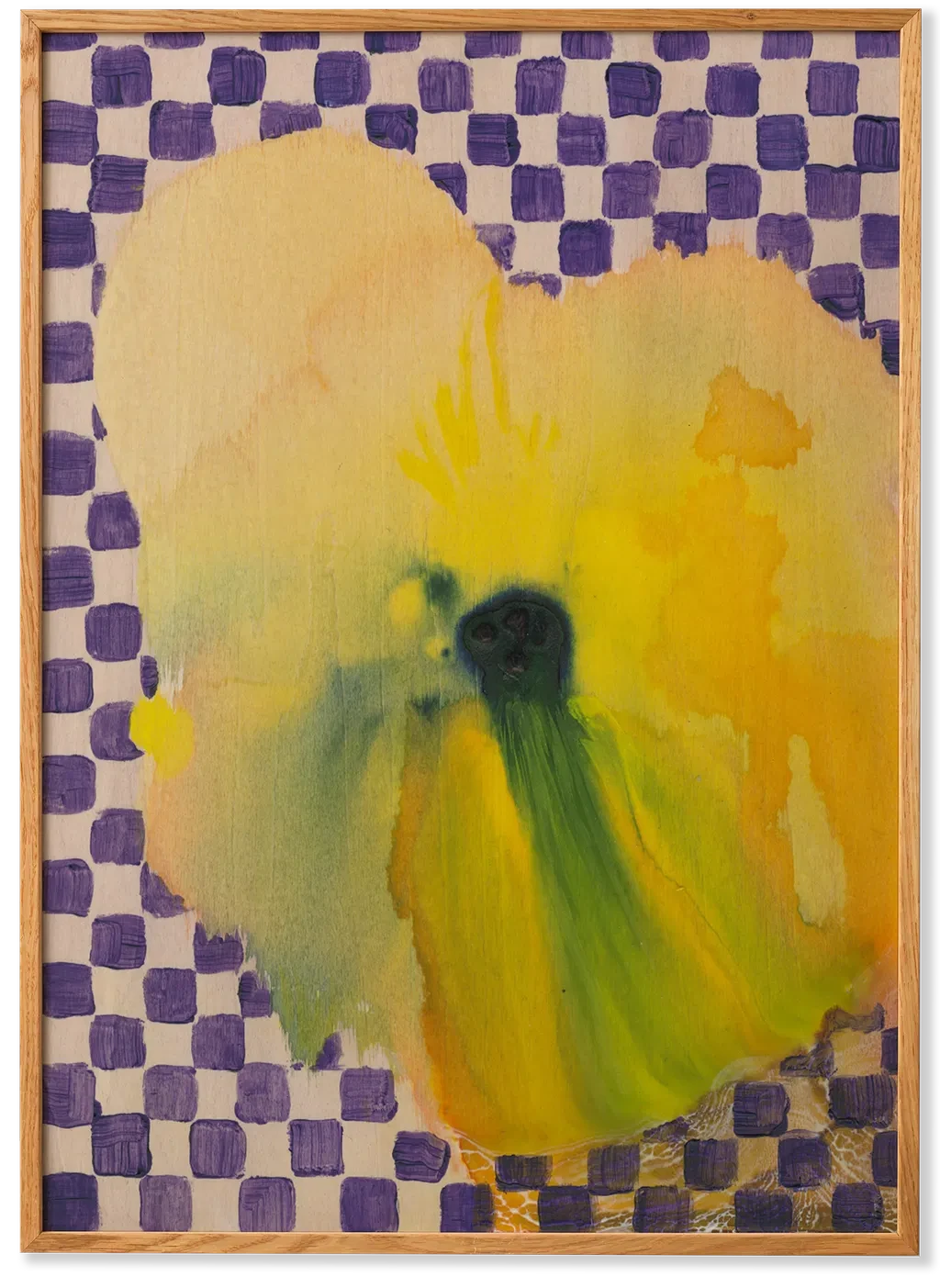 PAPER COLLECTIVE Poster Πόστερ Flower With Checks 02 - Κίτρινο Μωβ 30 x 40 PAPER COLLECTIVE