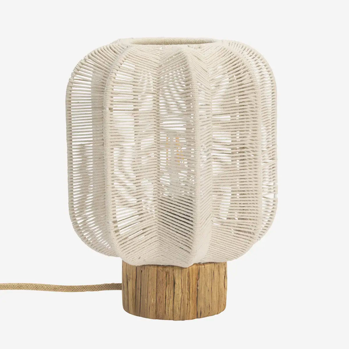Επιτραπέζιο Φωτιστικό Cotton Rope - Βαμβάκι Σίδηρος Off-White Ø20 x H30 cm Madam Stoltz