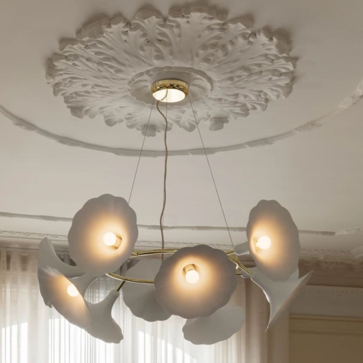 NUURA Φωτιστικό οροφής Φωτιστικό Οροφής PETALLI 10 , λευκό ø1000 mm x 400 mm 220-240V NUURA