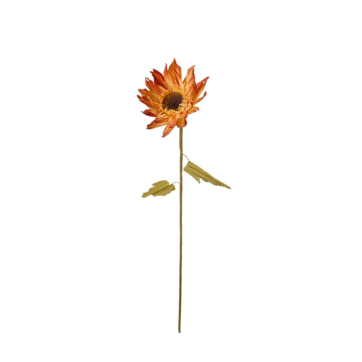 Διακοσμητικά Λουλούδια Sunflower - Χαρτί Σίδηρος Κίτρινο Πορτοκαλί Καφέ 18 x 72 cm HintsDeco