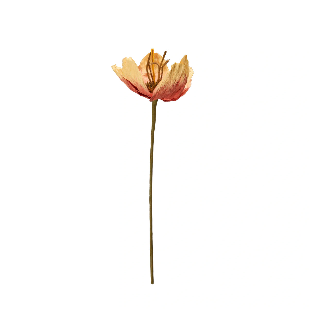 Διακοσμητικό Λουλούδι Tulip - Χαρτί Σίδηρος Πορτοκαλί 16 x 75 cm HintsDeco