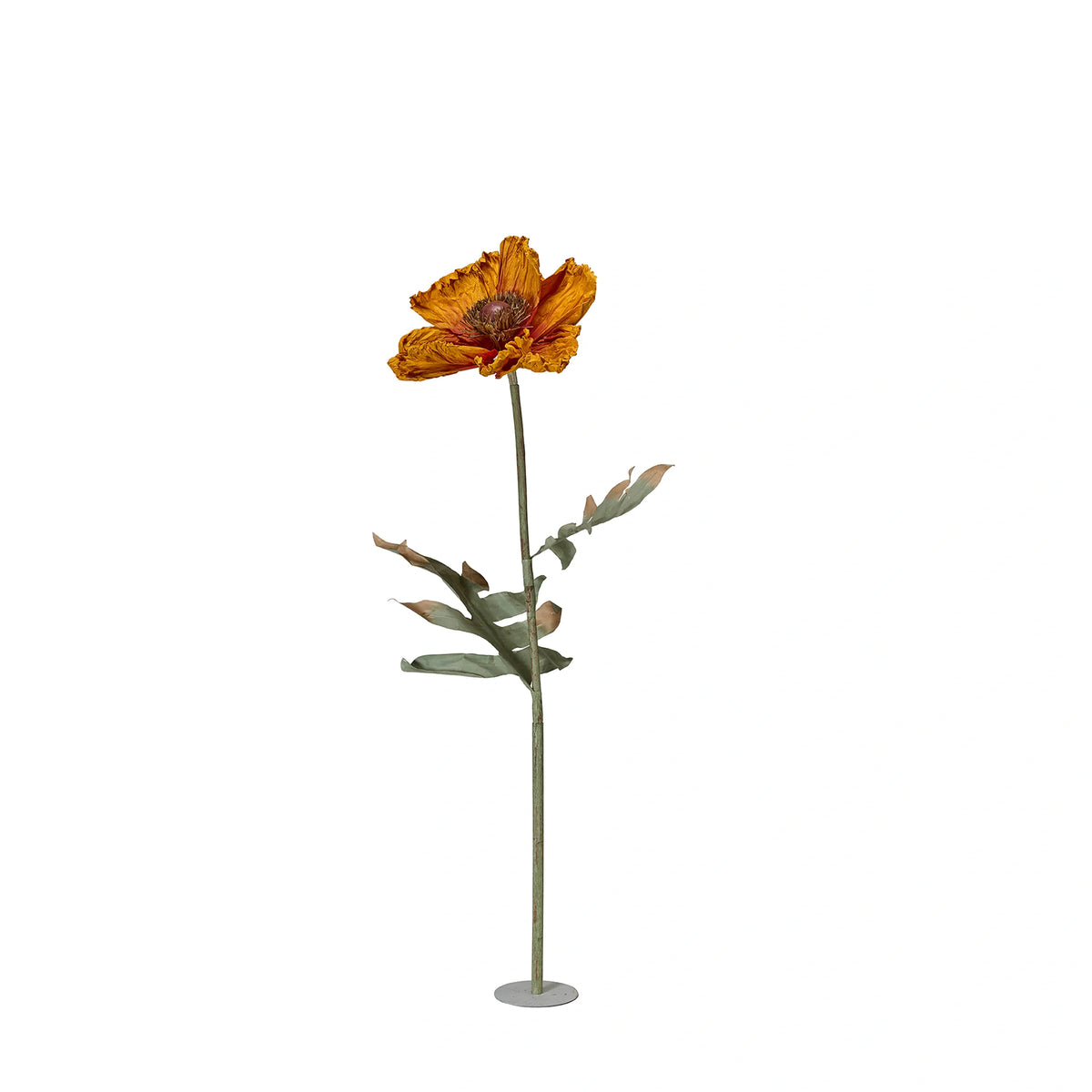 Διακοσμητικό Λουλούδι Με Βάση Poppy - Χαρτί Σίδηρος Πορτοκαλί Ø20 x 40 x 140 cm HintsDeco