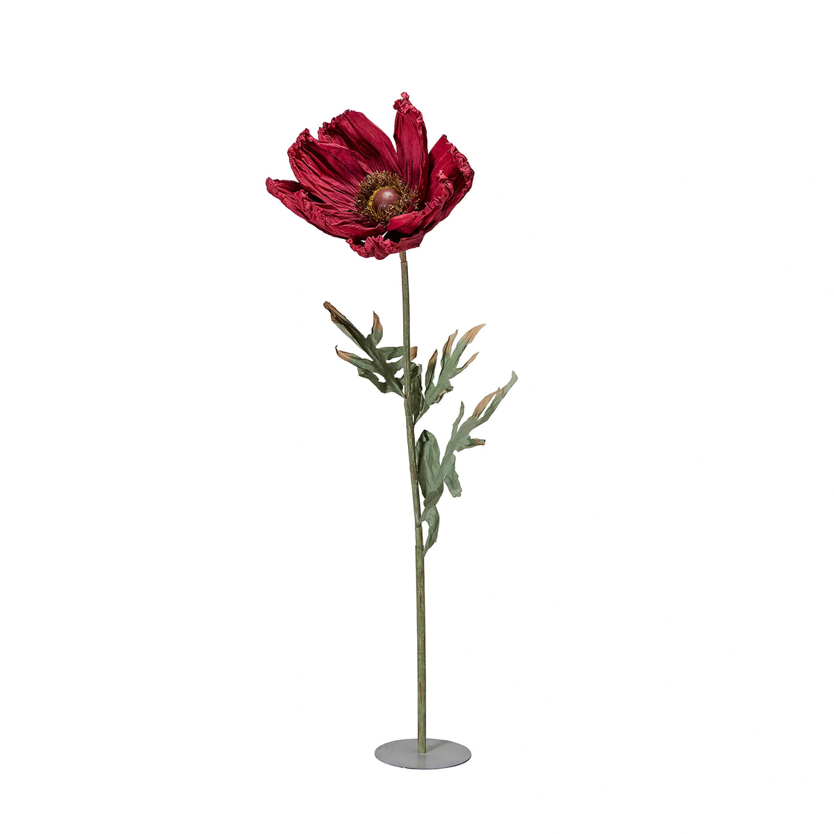Διακοσμητικό Λουλούδι Με Βάση Poppy - Χαρτί Σίδηρος Κόκκινο Ø30 x 50 x 200 cm HintsDeco