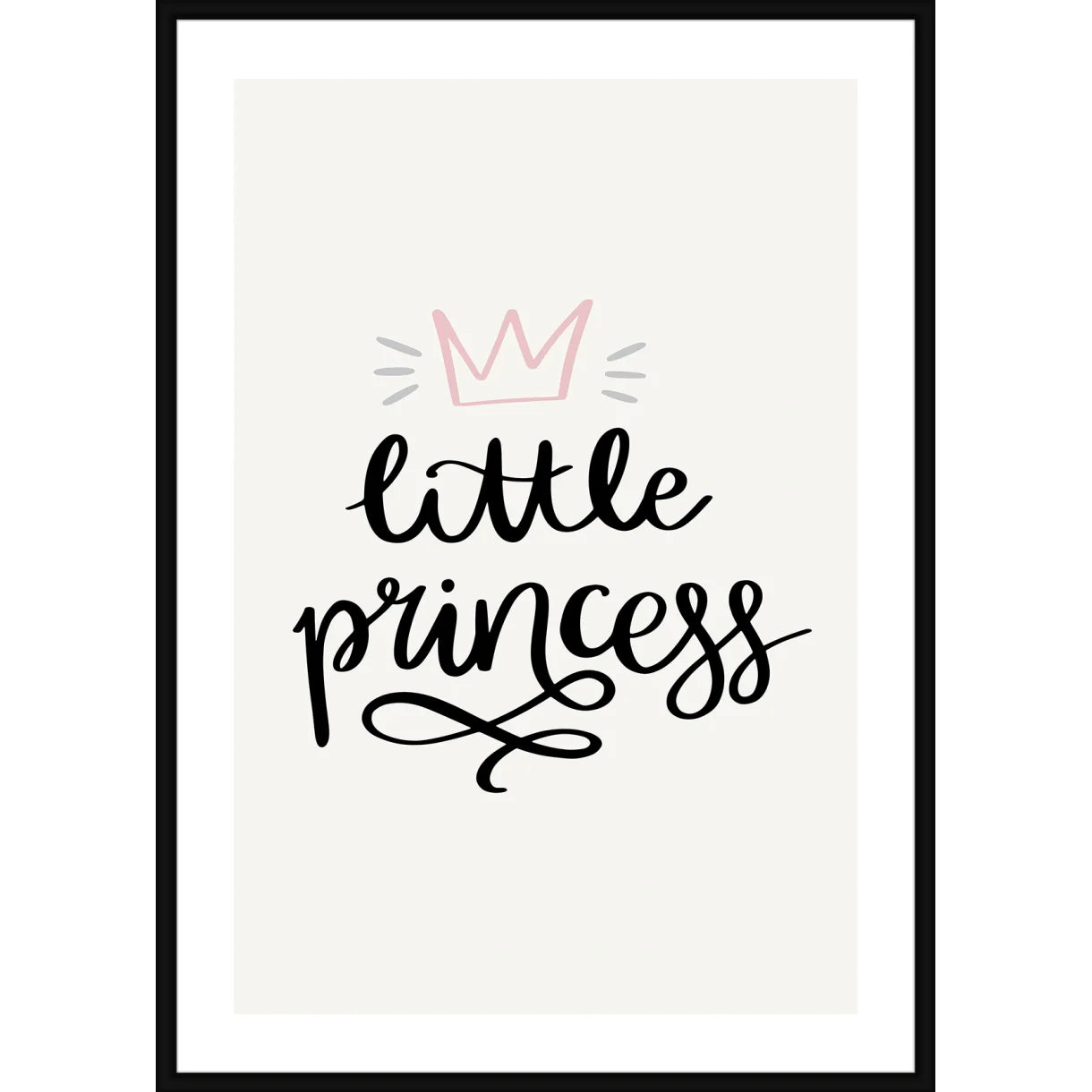 INCADO Poster Πόστερ με Μαύρη Ξύλινη Κορνίζα Ακ Γυαλί Little Princess 30x40 cm INCADO