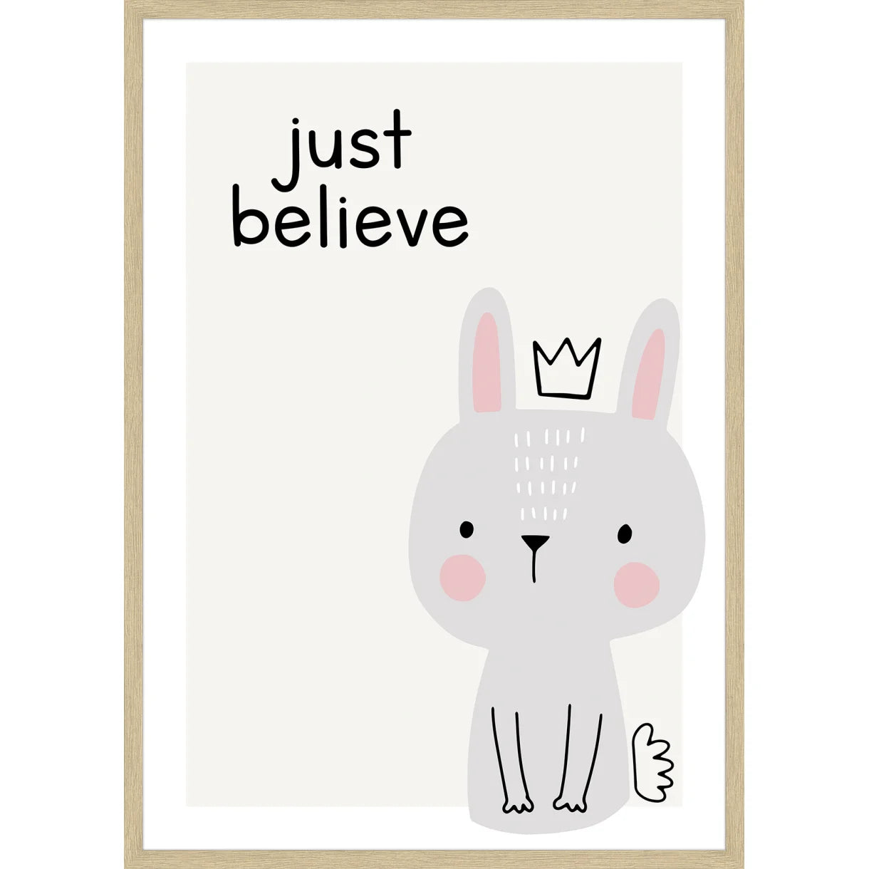 INCADO Poster Πόστερ με Δρύινη Φυσική Κορνίζα Ακ Γυαλί Just Believe 30x40 cm INCADO