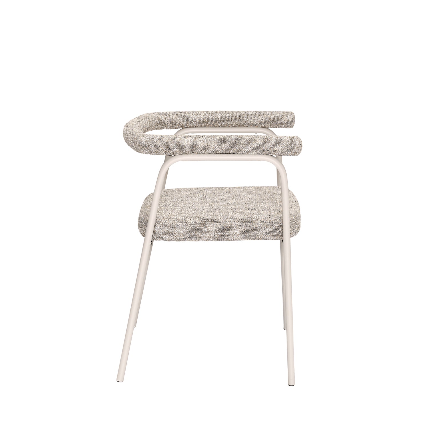 HUBSCH καρέκλα Καρέκλα Τραπεζαρίας Ecto Sand Μπεζ 58x53xh72cm Μέταλλο / Polyester (100%) HUBSCH
