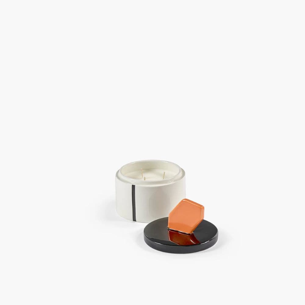 Κερί SCENTED Μ Μαύρο-Πορτοκαλί Γυάλινο L 12.5 W 12.5 H 13cm SERAX