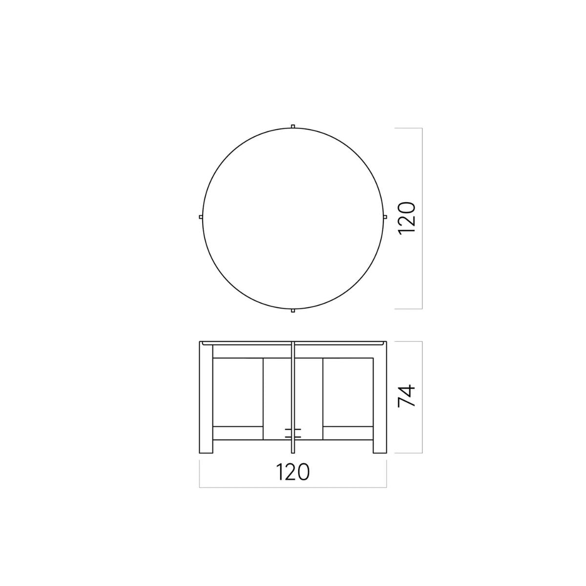 KRISTINA DAM studio table Τραπεζαρία Collector Μασίφ Δρυς Ø120x74cm KRISTINA DAM