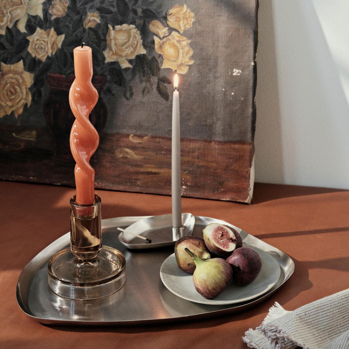 Broste Copenhagen Διακοσμητικός Δίσκος Δίσκος Mie L - Ασημί Φινίρισμα, Σίδηρος, Π32 x Β39 x Υ3 εκ. BROSTE COPENHAGEN