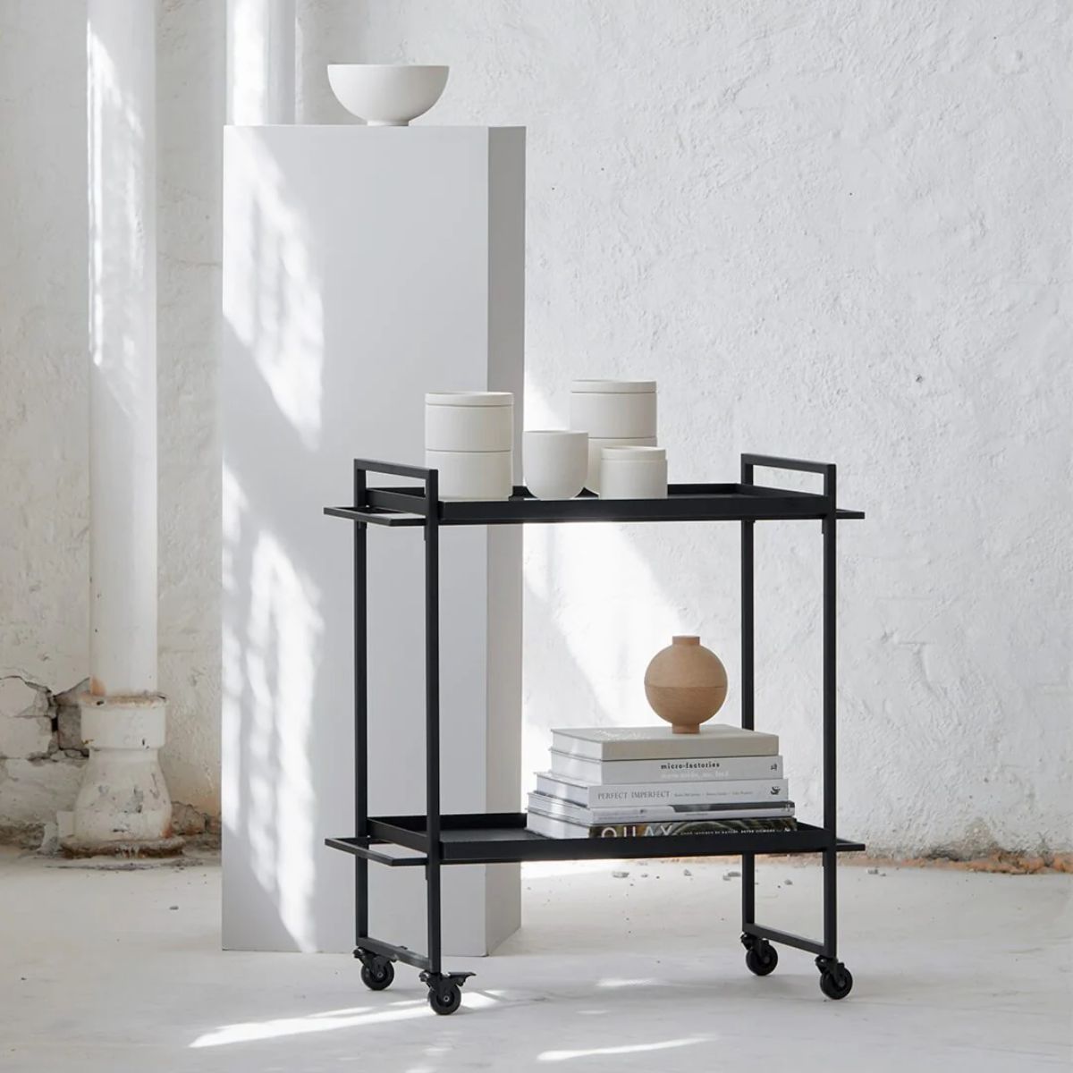 KRISTINA DAM studio trolley Τρόλεϊ Bauhaus Μαύρο 35x72x77cm