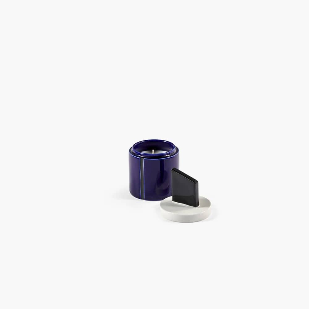 Αρωματικό Κερί Scented Μικρό Μπλε-Μαύρο Γυάλινο L 8.5 W 8.5 H 14cm SERAX
