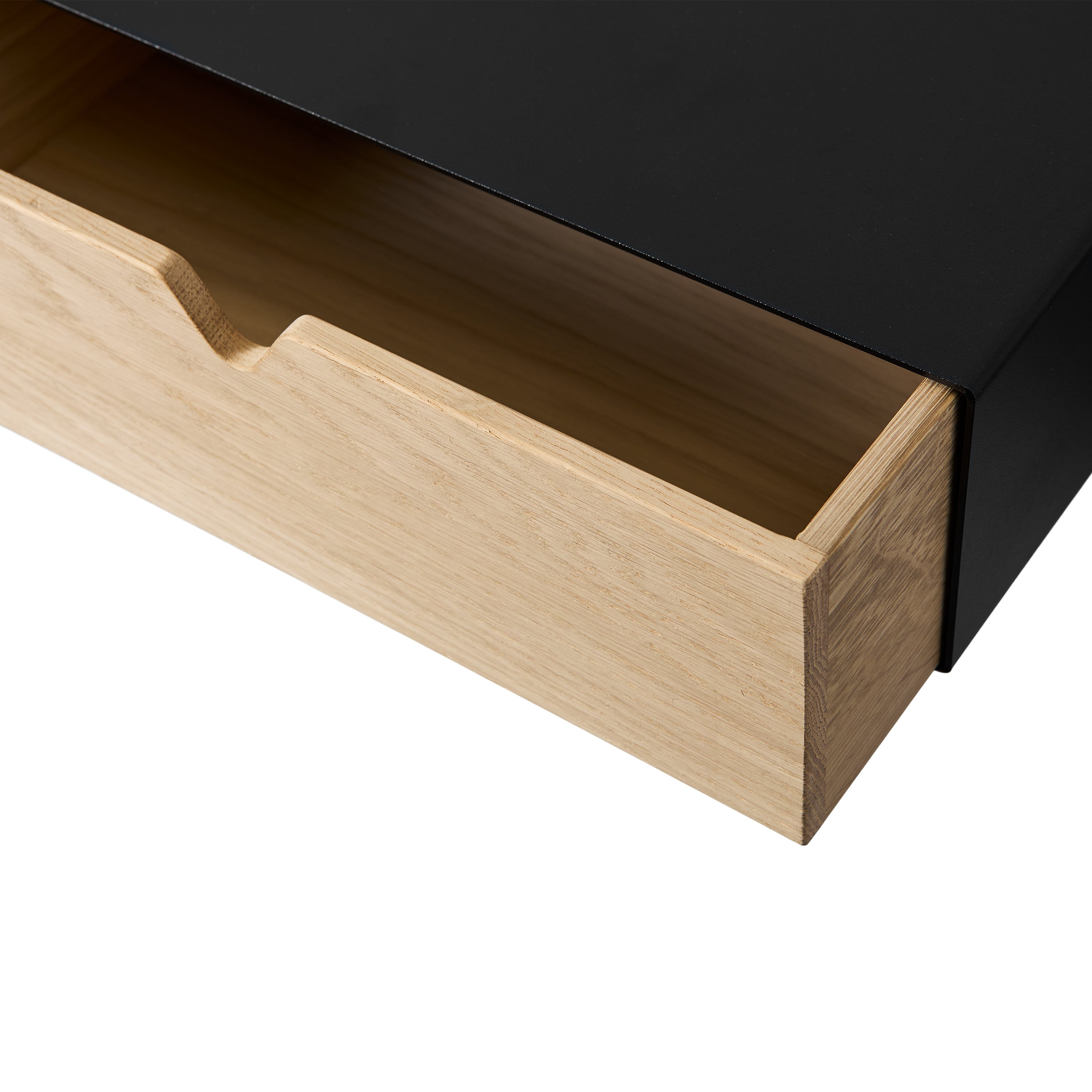 Ράφι Τοίχου - Κομοδίνο Keep - Μαύρο Μεταλλικό Ξύλο Δρυός W38 x D24 x H12 cm ANDERSEN