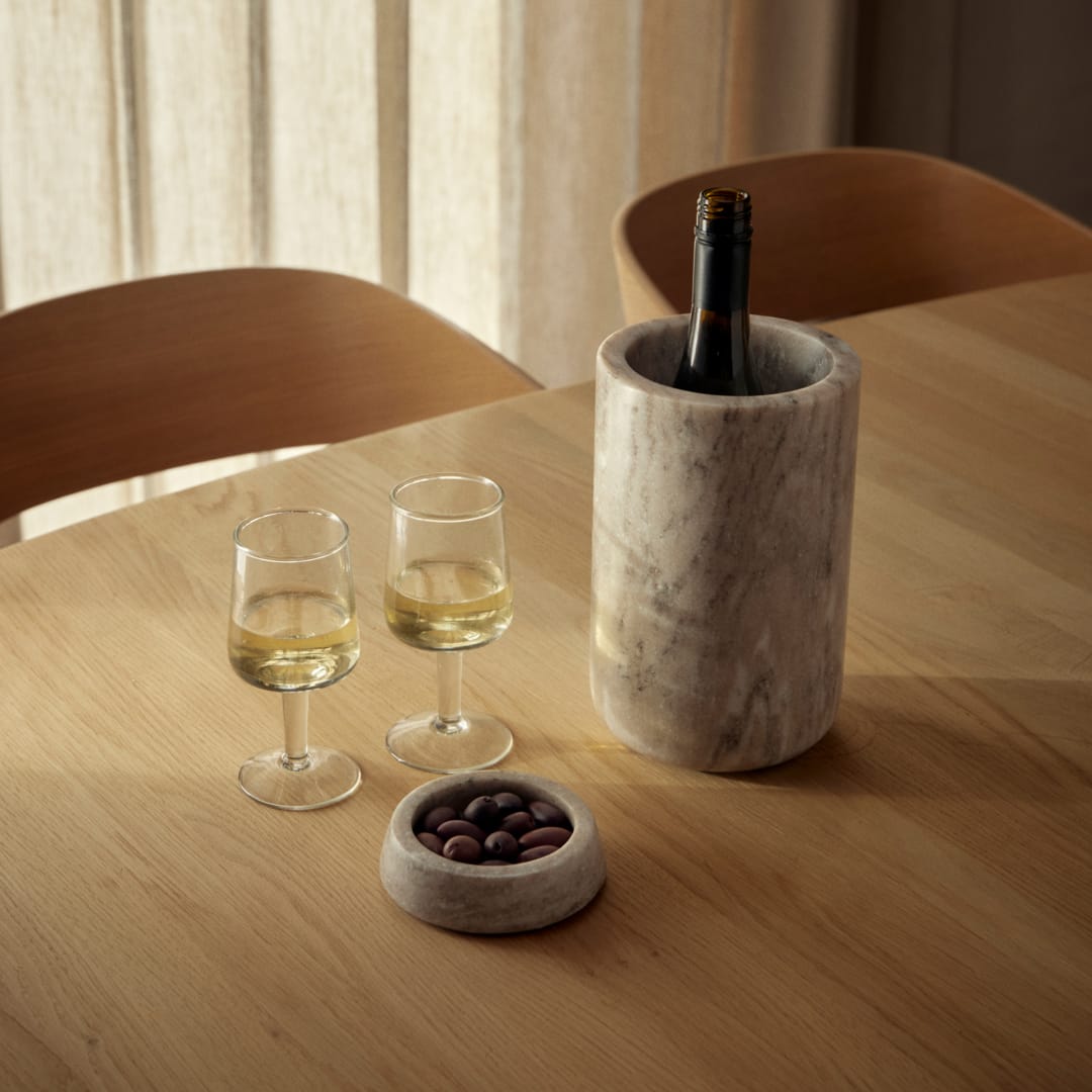 Μαρμάρινο Δοχείο Κουταλοθήκη - Wine Cooler Element Γκρι Ø14 × H22 cm ANDERSEN
