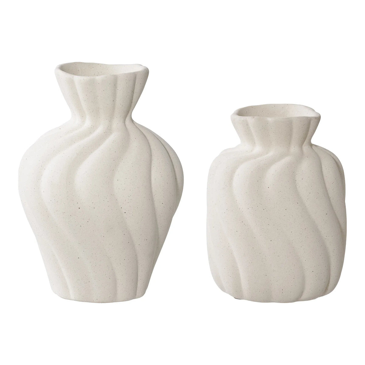Βάζα Vase - Κεραμικά Άσπρα Σετ Των 2 τμχ W9/11 x L8.8/10.5 x H12/15 cm HOUSE NORDIC