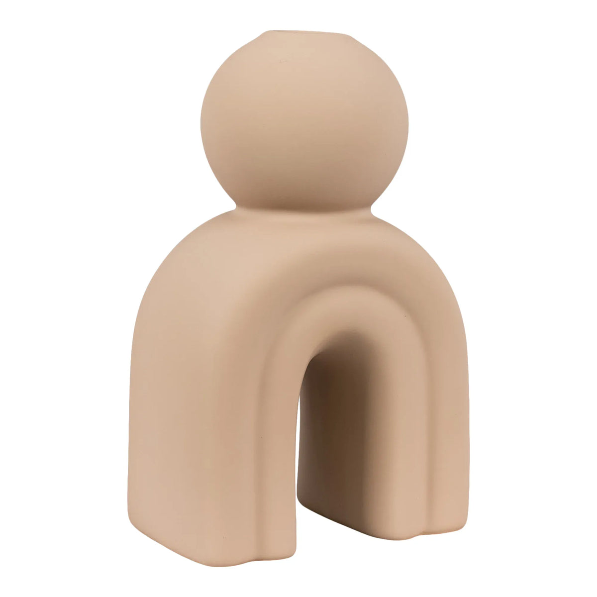 Κηροπήγιο Candle Ηolder Κεραμικό Καφέ Μόκα 10,5x6,5x Η17 cm HOUSE NORDIC