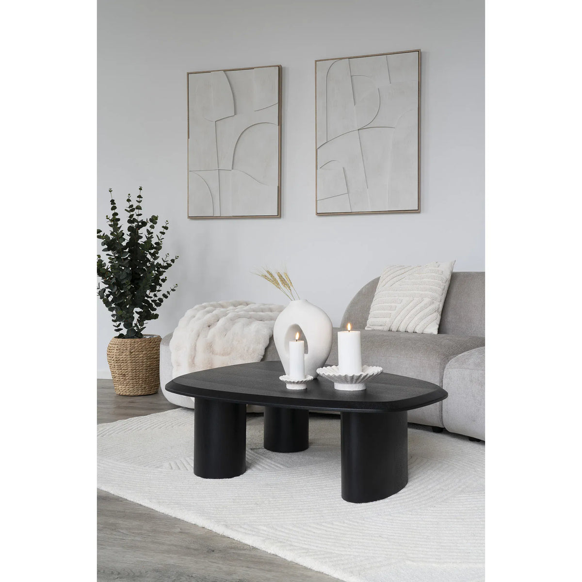 Κηροπήγιο Candle Ηolder Set of 2 Τσιμέντο Άσπρο D11cm/ D21,5cm HOUSE NORDIC