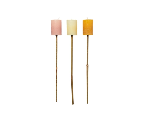 Broste Copenhagen Κεριά Διακοσμητικό Κερί / Δάδα, Garden Torch Παστέλ Κίτρινο Ø7 x H10 cm H58 cm Broste Copenhagen