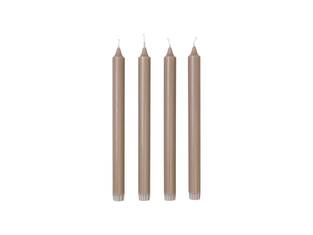 Broste Copenhagen Κεριά Κερί Eco Taper Σετ 4τμχ Linen Burn Time 9.5 h Ø2,2 x H28 cm Broste Copenhagen