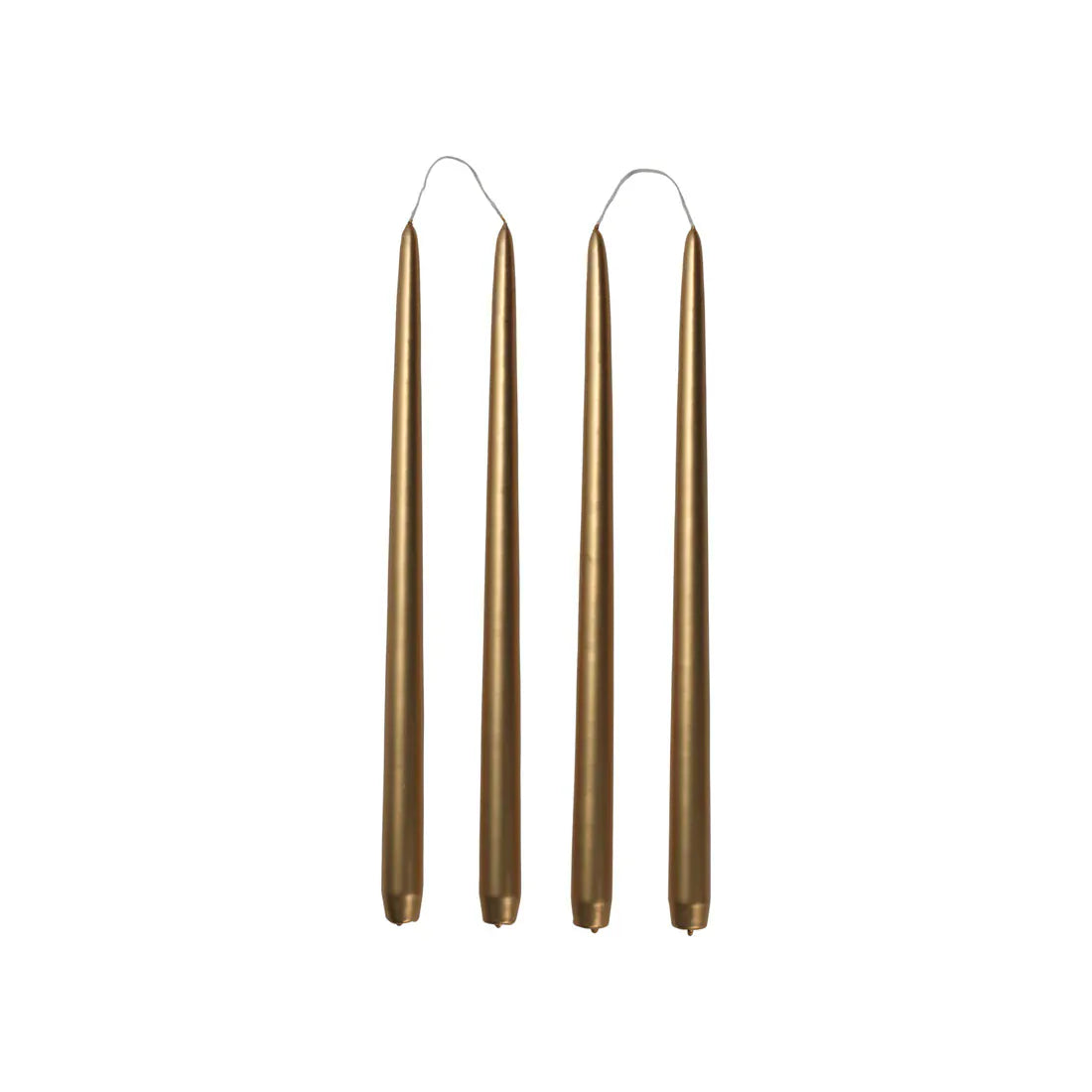 Κερί Smooth Taper - Χρυσό Γυαλιστερό Σετ 4 τμχ Burn Time 10.5 Hrs Ø2,2 x H38 cm Broste Copenhagen