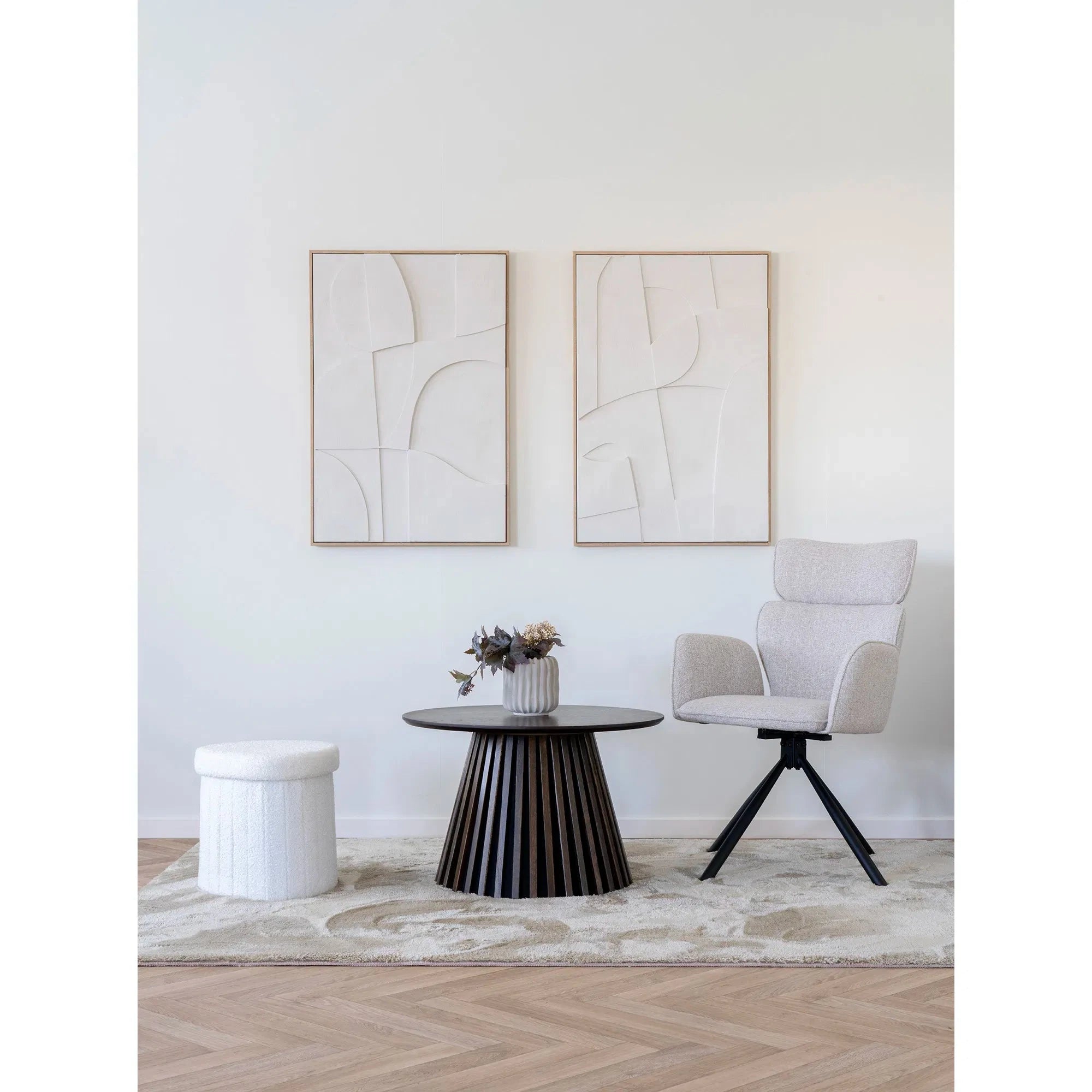 HOUSE NORDIC Πίνακας Έργο Τεχνης Σε Καμβά MDF/ Polyester Madeline Relief Άσπρο W60 x H90 cm HOUSE NORDIC