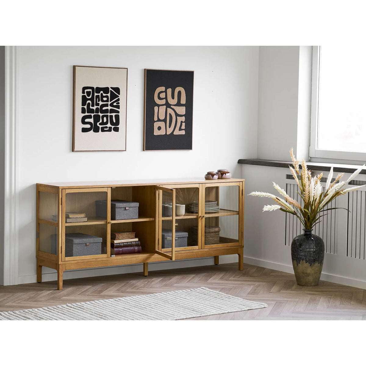 Έργο Τέχνης Tine Tufted / Ξύλινο Πλαίσιο Καφέ - Μαύρο W50 x H70cm HOUSE NORDIC