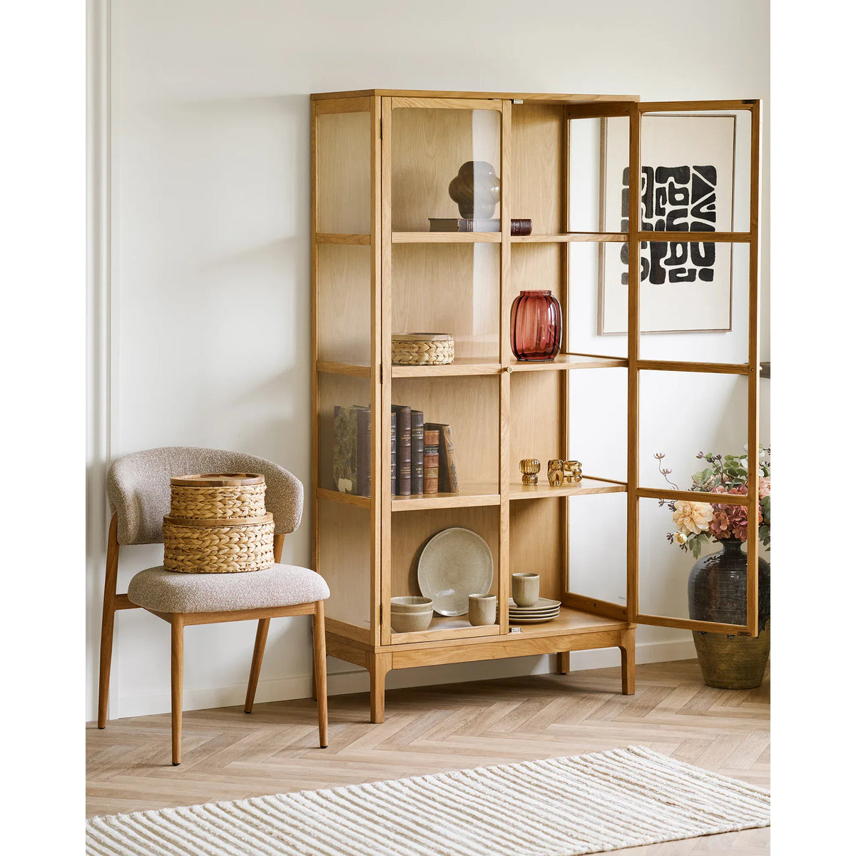 Έργο Τέχνης Tine Tufted / Ξύλινο Πλαίσιο Καφέ - Μαύρο W50 x H70cm HOUSE NORDIC