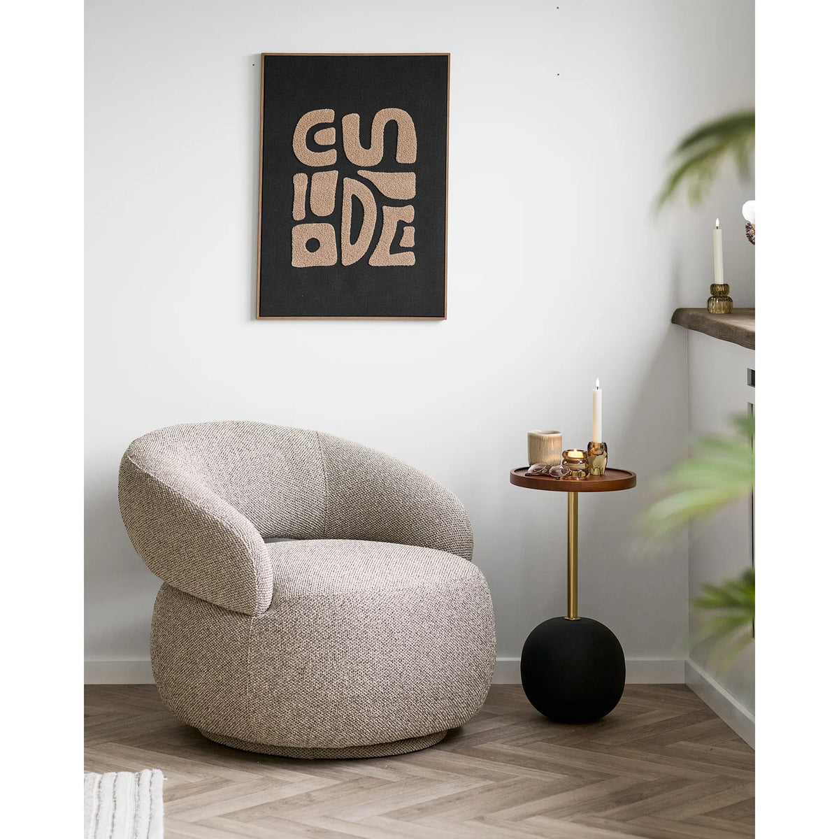 νης Tine Tufted / Ξύλινο Πλαίσιο Μπεζ / Μαύρο W50 x H70cm HOUSE NORDIC