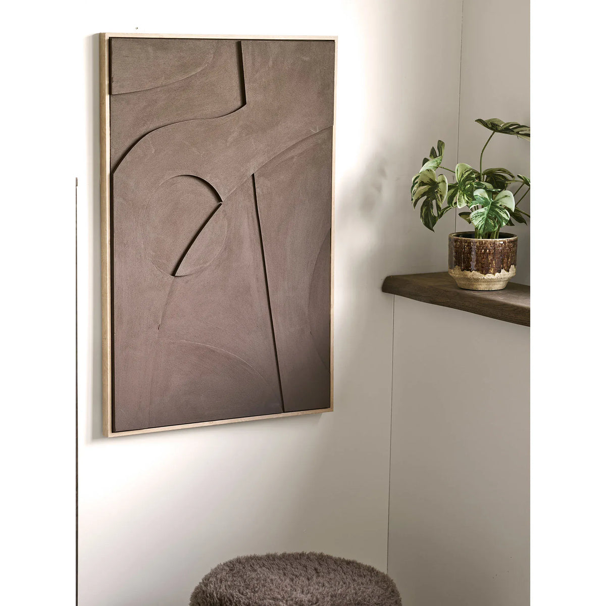 Διακοσμητικός Πίνακας Σε Καμβά Isabella Relief No.2 - MDF Πολυεστέρας Καφέ W60 x L4.4 x H90 cm HOUSE NORDIC