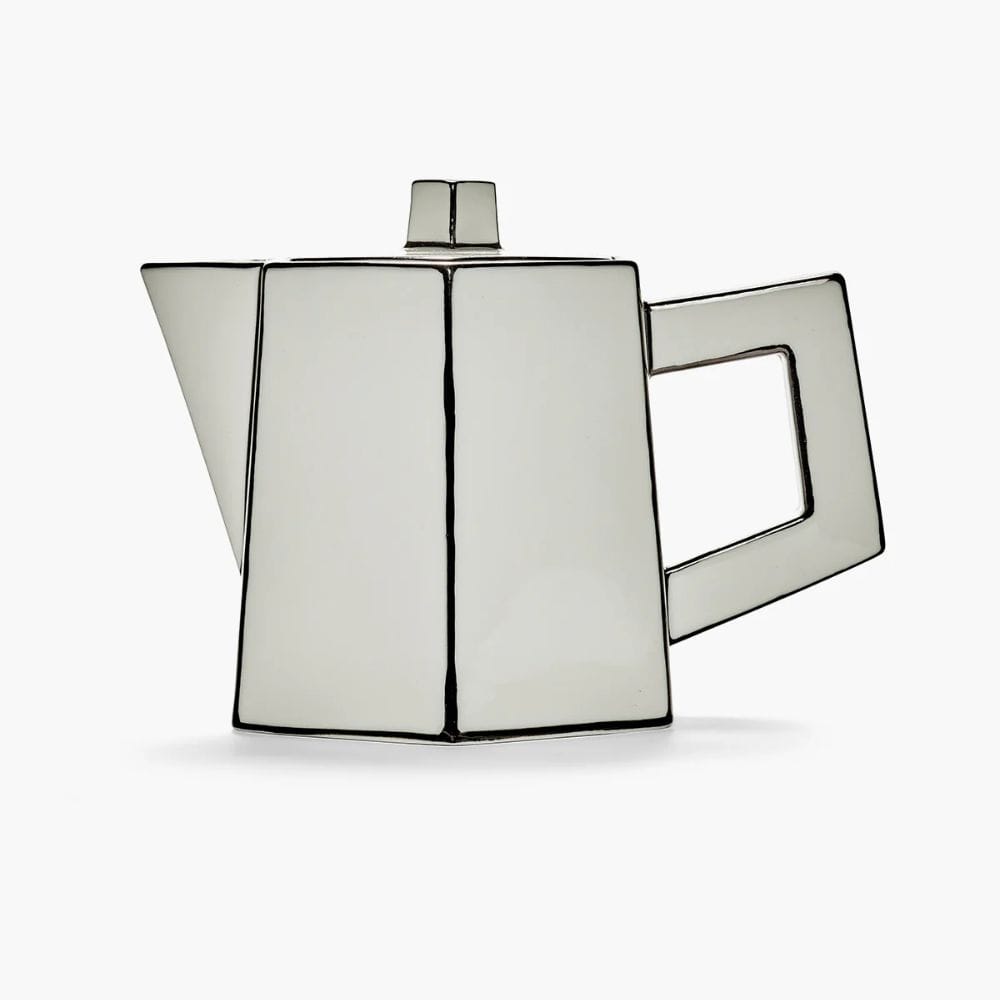 Τσαγιέρα Carte Blanche Λευκό-Μαύρο Πορσελάνινη 20.5x14.1x15.5cm SERAX