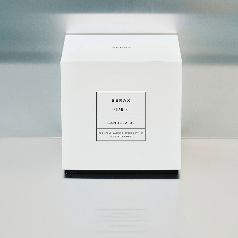 Κερί SCENTED Μ Μαύρο-Πορτοκαλί Γυάλινο L 12.5 W 12.5 H 13cm SERAX