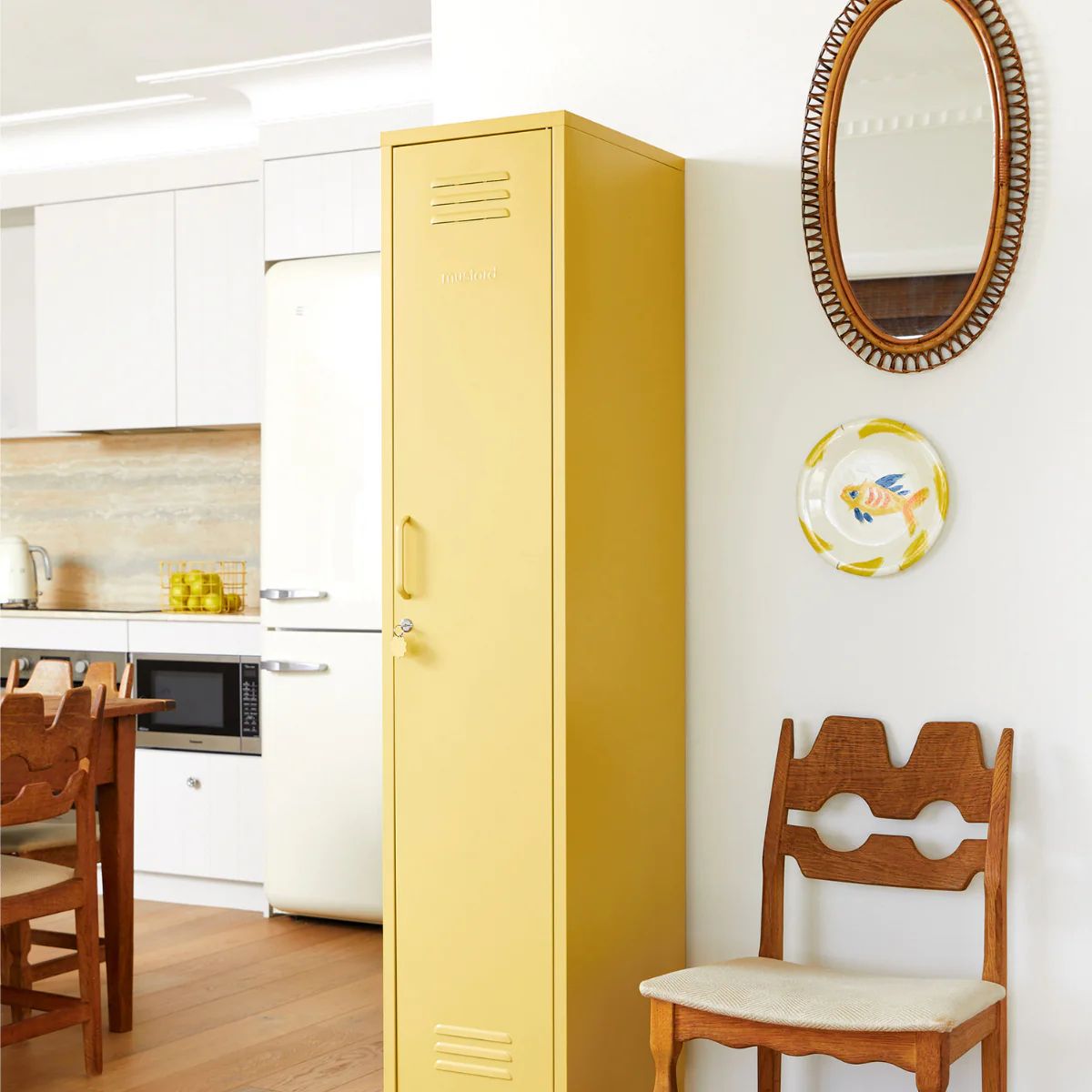 Mustard Ντουλάπι Μεταλλικό ντουλάπι Locker Skinny in butter χάλυβα H183xW35xD46cm Mustard