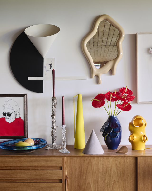 Καθρέφτης Melting M - Οβάλ Μπεζ Πολυεστέρας Γυαλί H70 x W45 x D6 cm POLSPOTTEN