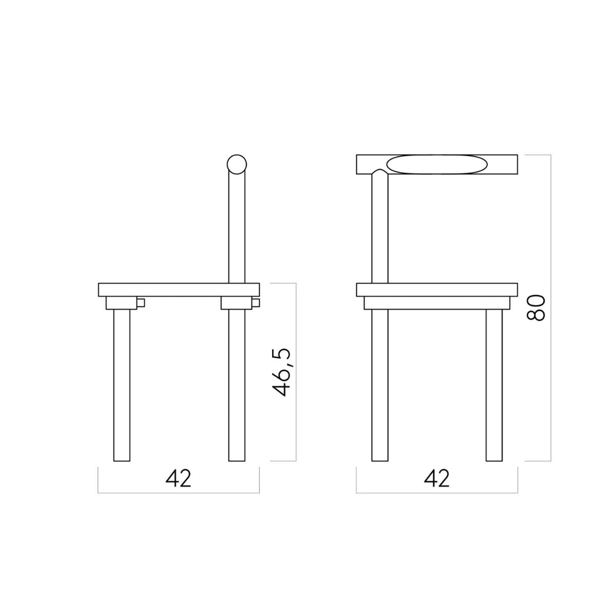KRISTINA DAM studio Chair Καρέκλα Γλυπτικής Φυσικό Χρώμα 42x42x80cm KRISTINA DAM