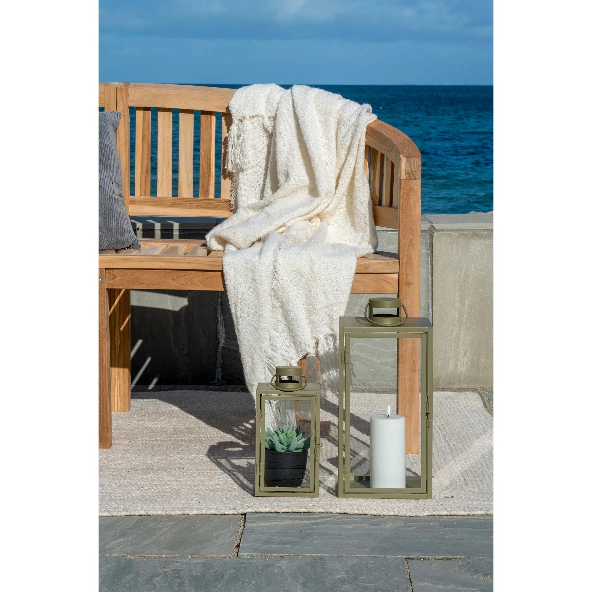 HOUSE NORDIC Φανάρια Φανάρια Σετ 2 τμχ. Corfu Μέταλλο / Γυαλί Πράσινο W13 x L13 x H25.5 - W19.5 x L19.5 x H40 HOUSE NORDIC