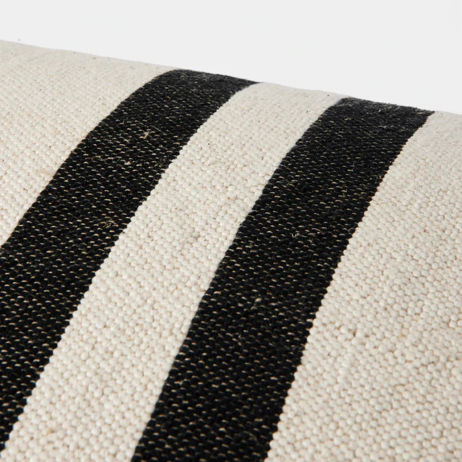 Κάλυμμα Μαξιλαριού Sigrun - Μαύρο Μπεζ 75% Βαμβάκι 25% Λινό W40 x L60 cm Broste Copenhagen