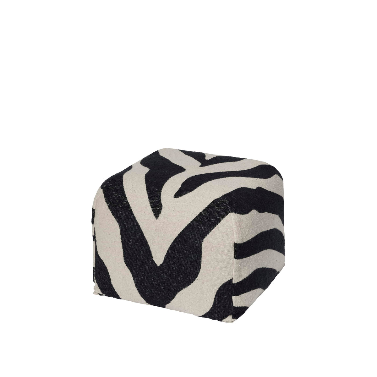 Πουφ Zebra Μαυρο/ Μπεζ 100% Βαμβάκι/ Εσωτερικά Polystyrene W50 x D50 x H38cm Broste Copenhagen