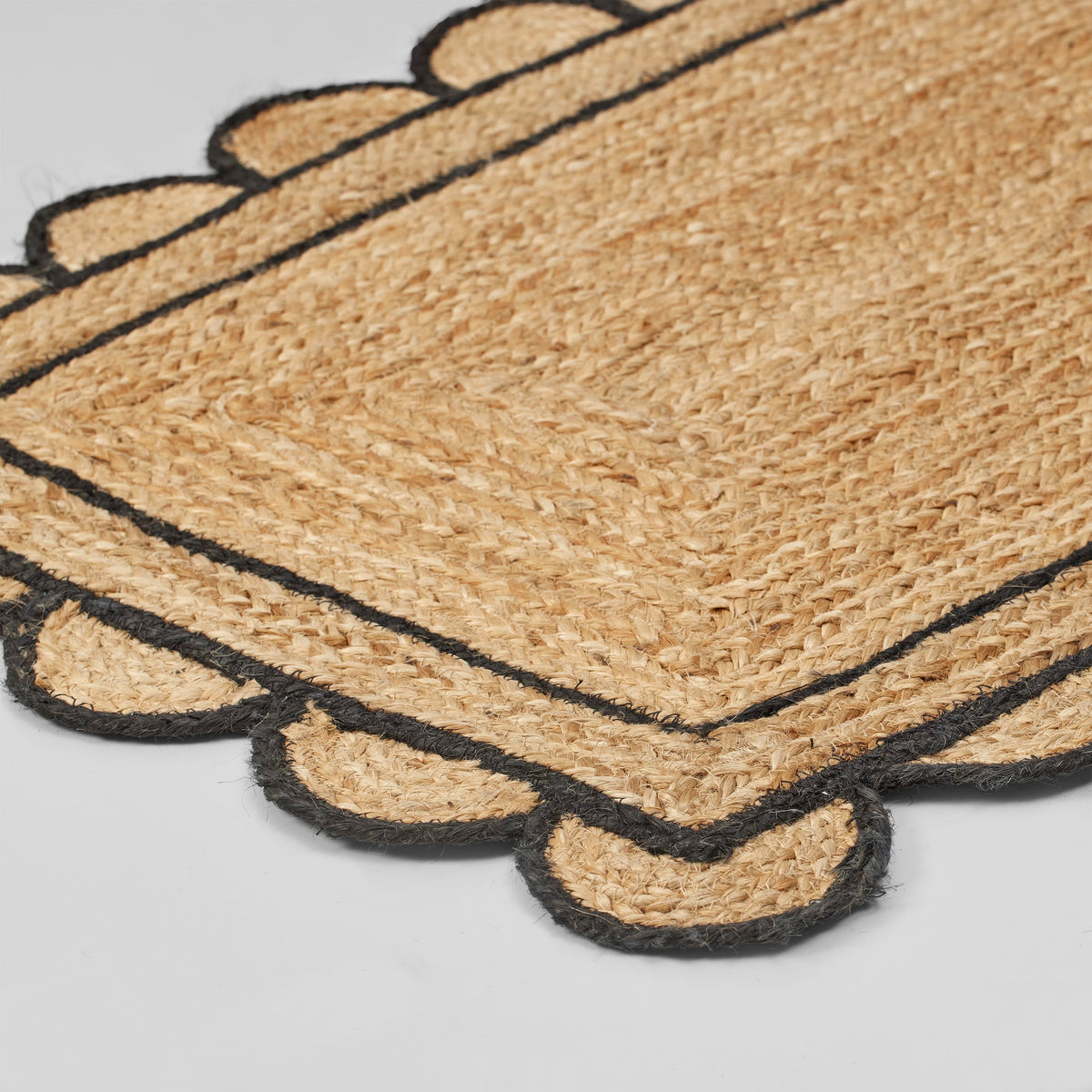 χαλάκι γιούτα Broste Copenhagen scallop 60x90 natural μαύρο
