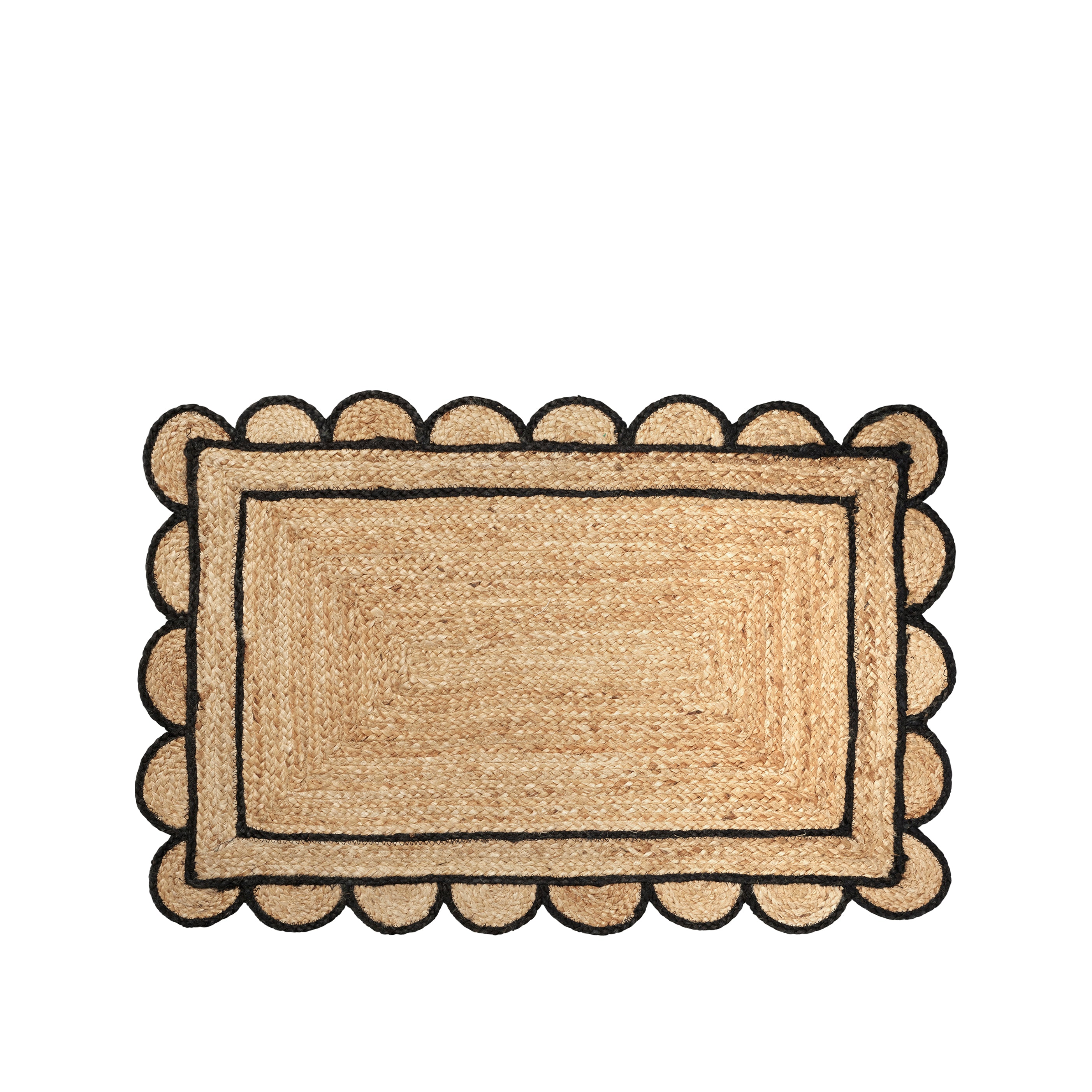 χαλάκι γιούτα Broste Copenhagen scallop 60x90 natural μαύρο