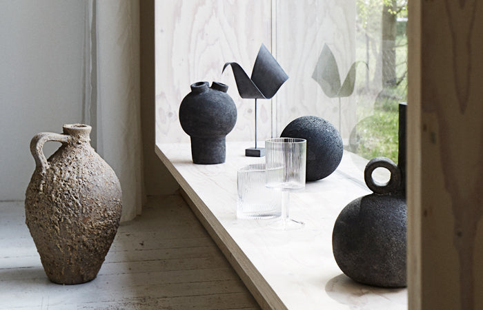 MUUBS ΒΑΖΟ Πήλινο Βάζο Bottle Trace Coral Sand Terracotta Ø25xH42 cm MUUBS